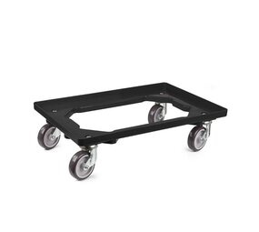 Emtrade Dolly 60x40x15 Zwart met 4 rubberen zwenkwielen, Nieuw