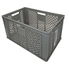 Emtrade Stapelkrat, 600x400x320 mm, euronorm, grijs kunststof, gebruikt