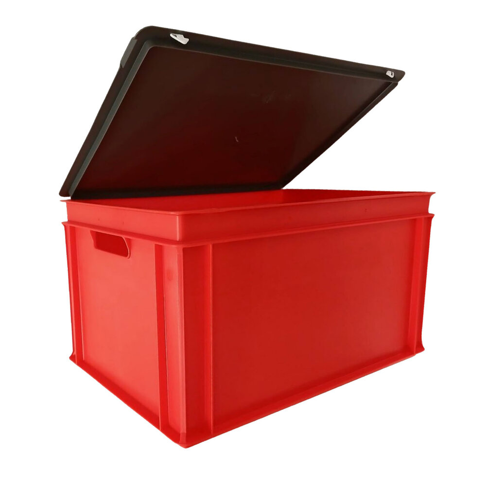 Emtrade Stapelbak 600x400x320mm, Rood, PP, gesloten, nieuw