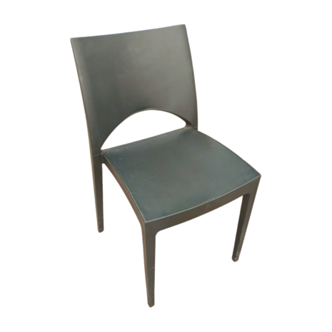 Emtrade Kunststof stoel, zwart, stapelbaar, 47x41,5x78 cm, gebruikt
