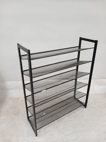 Emtrade Schoenenrek 5-laags, zwart, 92x31x112 cm, gebruikt