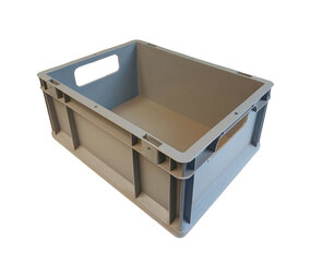 Emtrade Kunststof Bak met Handgreep, 400x300x170mm, PP Grijs, Levensmiddelecht, Nieuw