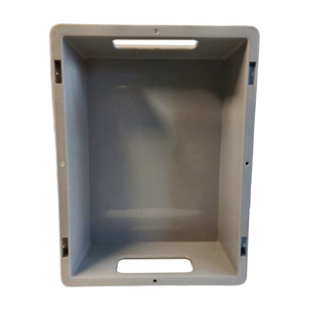 Emtrade Kunststof Bak met Handgreep, 400x300x120mm, PP Grijs, Levensmiddelecht, Nieuw