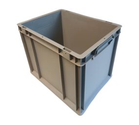 Emtrade Kunststof Bak met Handgreep, 400x300x320mm, PP Grijs, Levensmiddelecht, Nieuw