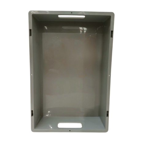 Emtrade Kunststof Bak met Handgreep, 600x400x120mm, PP Grijs, Levensmiddelecht, Nieuw