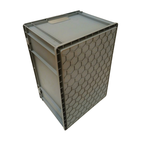 Emtrade Kunststof Bak met Handgreep, 600x400x320mm, PP Grijs, Levensmiddelecht, Nieuw