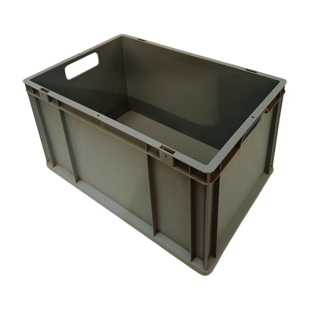 Emtrade Kunststof Bak met Handgreep, 600x400x320mm, PP Grijs, Levensmiddelecht, Nieuw