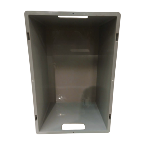 Emtrade Kunststof Bak met Handgreep, 600x400x320mm, PP Grijs, Levensmiddelecht, Nieuw