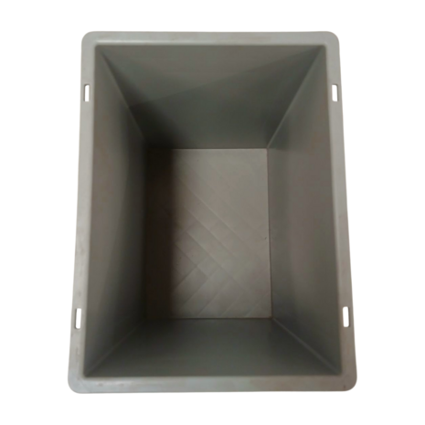 Emtrade Kunststof bak met handgreep 400x300x385 mm, PP grijs, levensmiddelecht, nieuw
