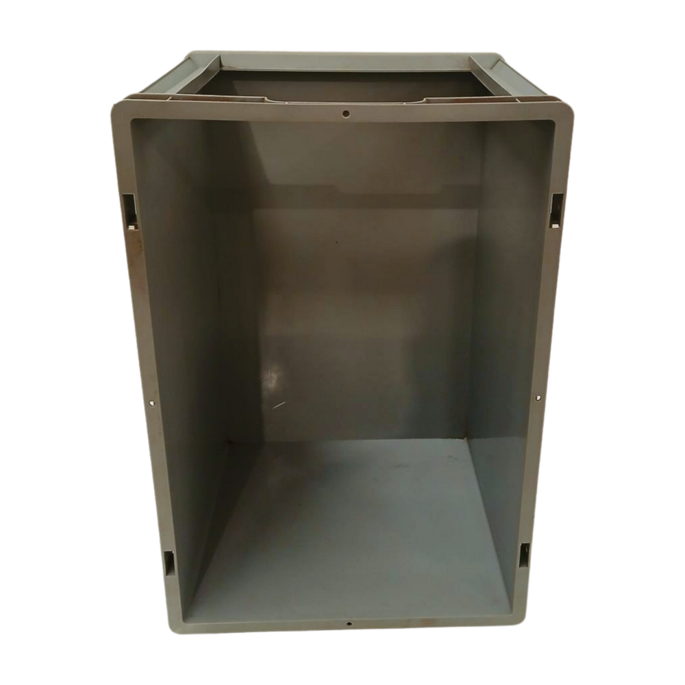 Emtrade Kunststof bak met handgreep en grijpopening 600x400x320 mm, PP grijs, levensmiddelecht, nieuw