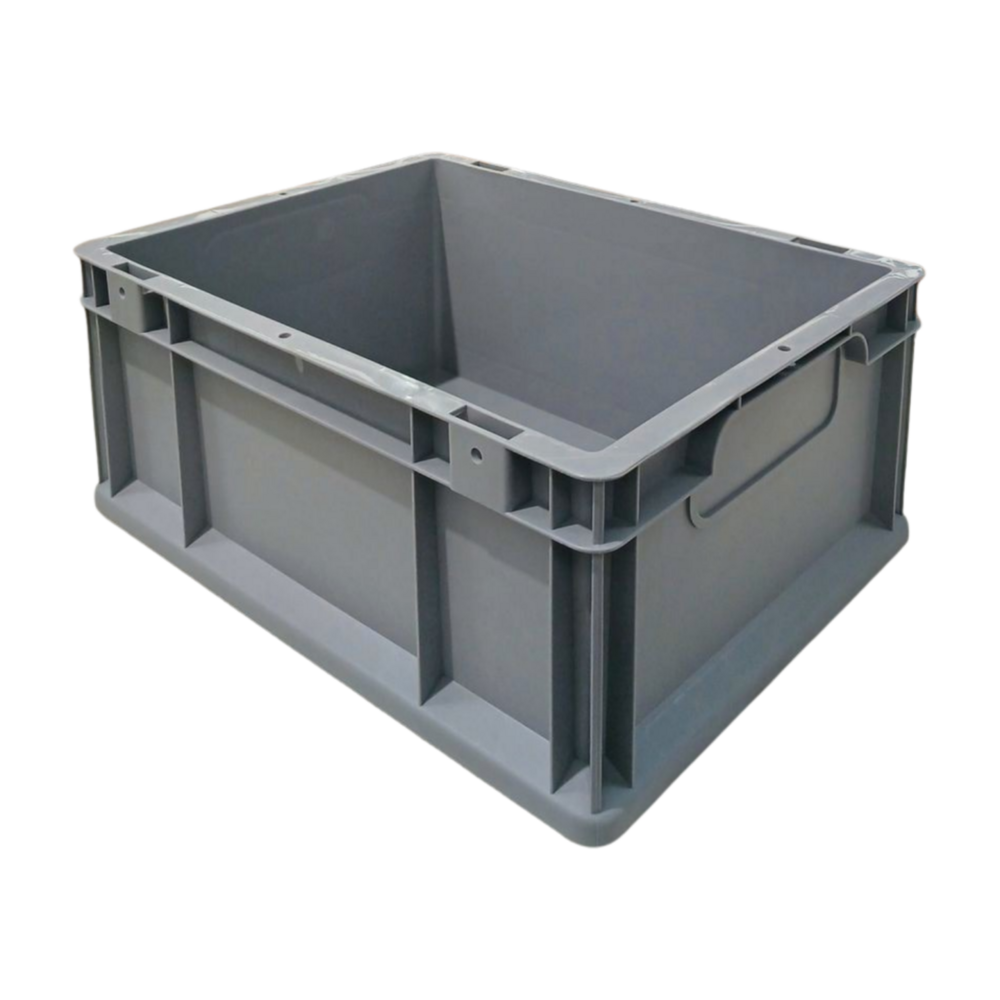 Emtrade Kunststof Bak met gesloten Handgreep, 400x300x170mm, PP Grijs, Levensmiddelecht, Nieuw