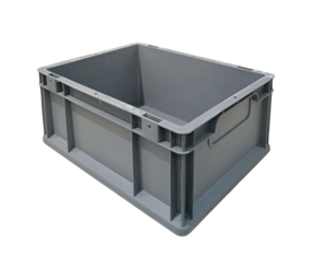 Emtrade Kunststof Bak met gesloten Handgreep, 400x300x170mm, PP Grijs, Levensmiddelecht, Nieuw