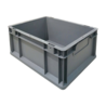 Emtrade Kunststof Bak met gesloten Handgreep, 400x300x170mm, PP Grijs, Levensmiddelecht, Nieuw