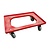 Kunststof dolly rood 610x410x170 mm, zwenkwielen, Euronorm 60x40, gebruikt