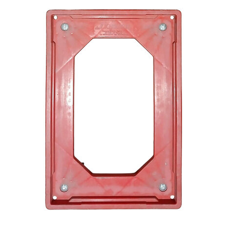 Kunststof dolly rood 610x410x170 mm, zwenkwielen, Euronorm 600x400mm, gebruikt