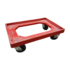 Kunststof dolly rood 610x410x170 mm, zwenkwielen, Euronorm 600x400mm, gebruikt