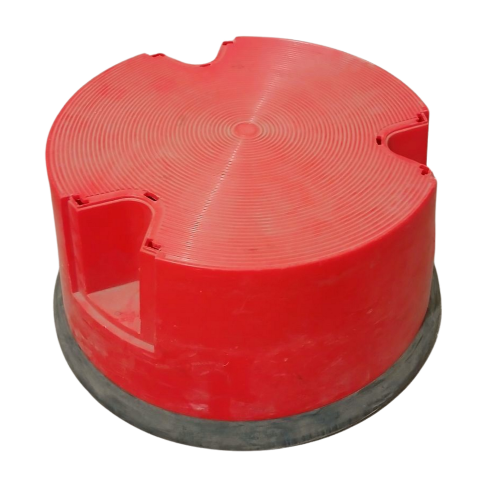 Emtrade Opstap krukje, rood, 22 cm hoog, met zwenkwieltjes, gebruikt