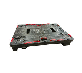 Emtrade Rolplateau, zwart, 80 x 60 x 20 cm, 2 vaste wielen, 2 zwenkwielen, gebruikt