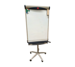 Nobo Nobo Piranha flipover whiteboard, afmeting bord 99x64,5 cm hxb, magnetisch schrijfoppervlak, 5 zwenkwielen, gebruikt