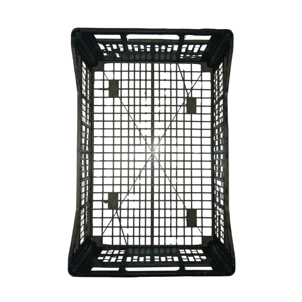 Kunststof Agrikrat, stapelbaar, 600x400x185 mm, geperforeerd, PP05 zwart, levensmiddelecht, gebruikt Kunststof Agrikrat, stapelbaar, 600x400x185 mm, geperforeerd, PP05 zwart, levensmiddelecht, gebruikt