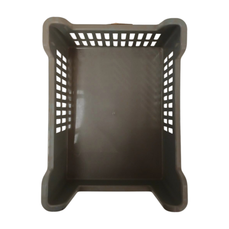 Emtrade Magazijnbak met grijpopening 400x300x160 mm, PP5, grijs, gebruikt