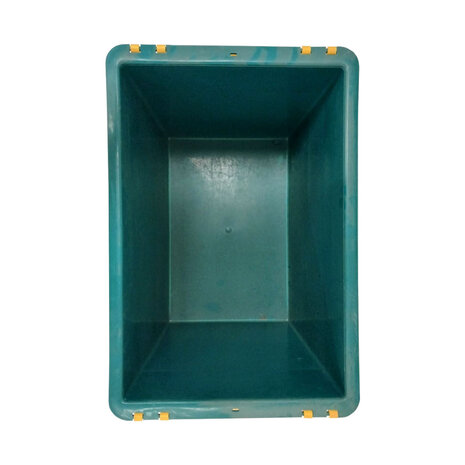 Emtrade Distributiebak, 600x400x410 mm, euronorm, levensmiddelgeschikt, groen, geel kunststof, gebruikt