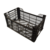 Zwarte kunststof agrikrat 500x300x240 mm, geperforeerd, gebruikt Zwarte kunststof agrikrat 500x300x240 mm, geperforeerd, gebruikt