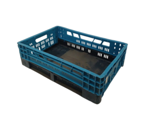 Bekuplast Vouwkrat Bekuplast 600x400x180 mm, PE-HDQ 02, geperforeerd, levensmiddelecht, gebruikt