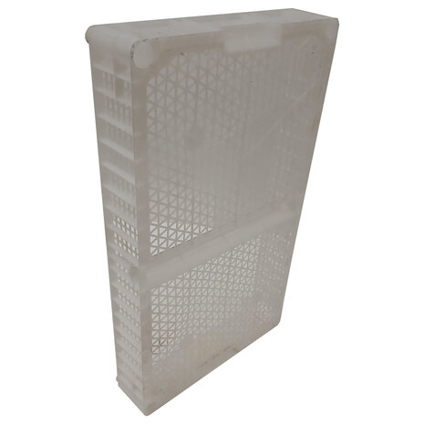 Agrikrat 500x300x80 mm, PP05 recyclaat, geperforeerd, wit, gebruikt Agrikrat 500x300x80 mm, PP05 recyclaat, geperforeerd, wit, gebruikt