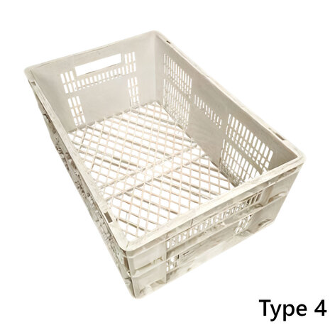 Emtrade Kunststof krat 600x400x240mm zwart geperforeerd, gebruikt