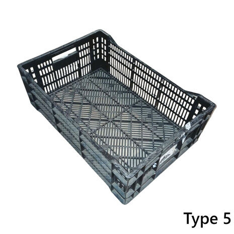 Emtrade Kunststof krat 600x400x240mm zwart geperforeerd, gebruikt