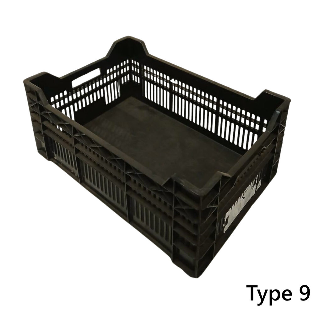 Emtrade Stapelkrat, 600x400x240 mm, euronorm, zwart kunststof, gebruikt