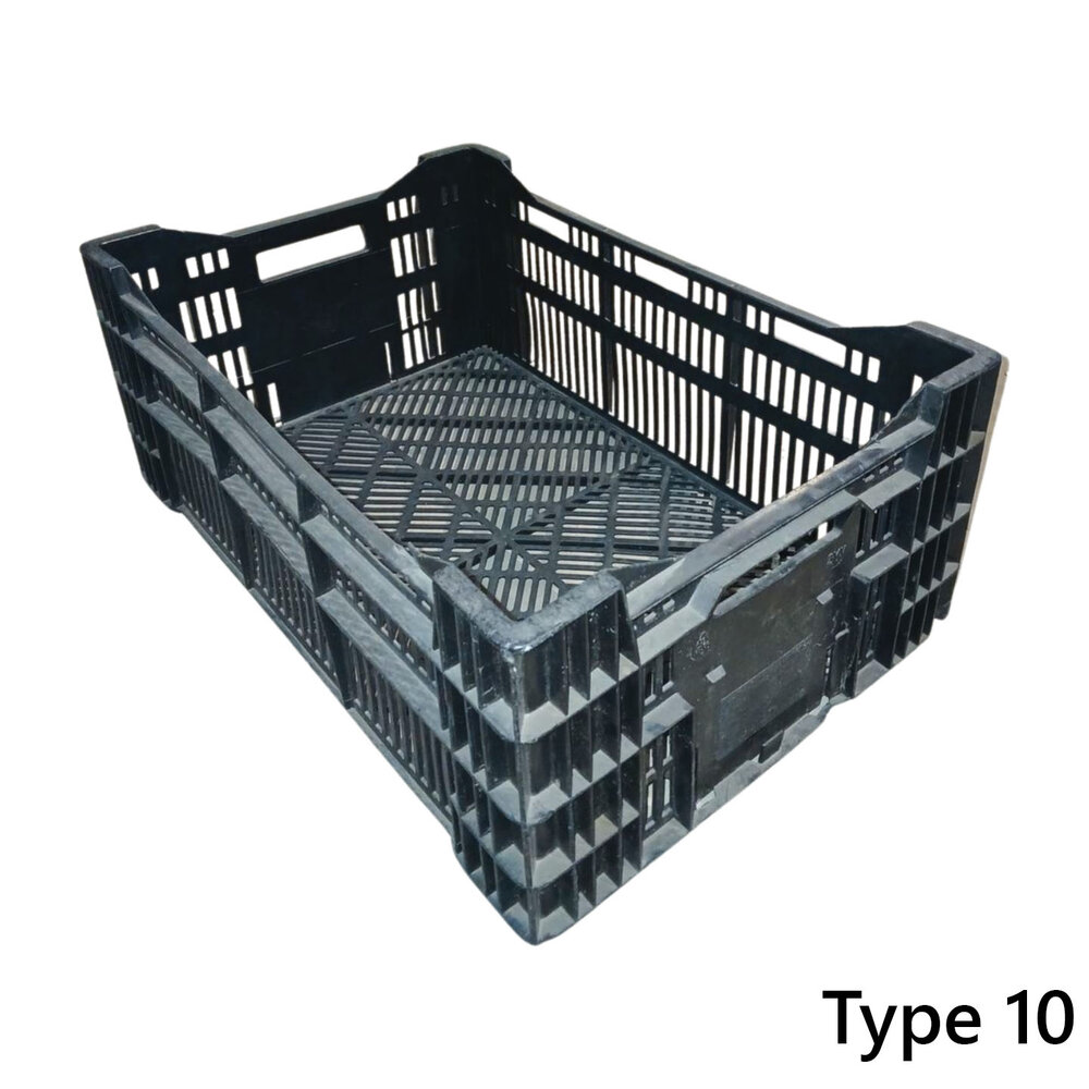 Emtrade Stapelkrat, 600x400x240 mm, euronorm, zwart kunststof, gebruikt