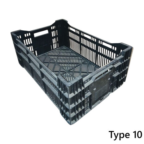 Emtrade Stapelkrat, 600x400x240 mm, euronorm, zwart kunststof, gebruikt