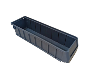 BITO Magazijnbak 400x117x90mm, 2,7 liter, kunststof bak, gesloten, stapelbaar, blauw, gebruikt