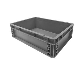 Emtrade Stapelbak 400x300x120mm Gesloten Grijs, Nieuw