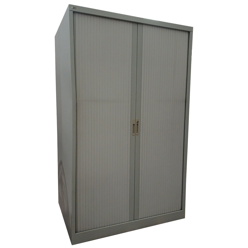 Utopia Utopia roldeurkast 121x45x97cm, 4 legborden zwart, zonder sleutel, gebruikt