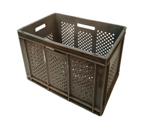 Emtrade Geperforeerde krat 60x40x43 cm, grijs, gebruikt