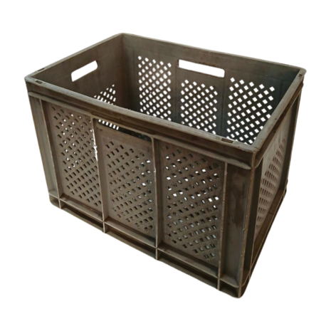 Emtrade Geperforeerde krat 60x40x43 cm, grijs, gebruikt
