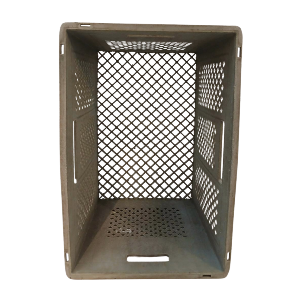 Emtrade Geperforeerde krat 60x40x43 cm, grijs, gebruikt