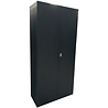 Zwarte archiefkast met 4 legborden, 92x42x195 cm, zonder sleutel, gebruikt,