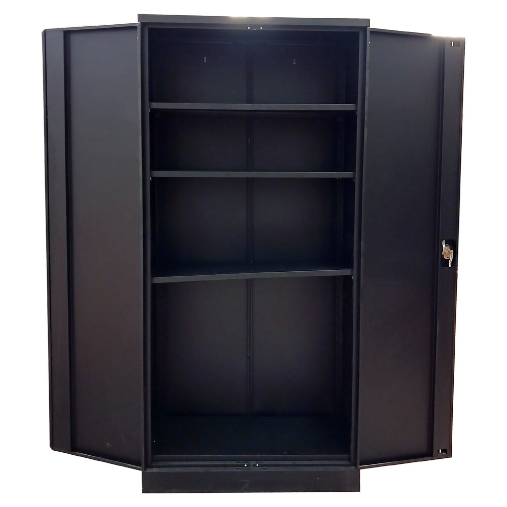 Zwarte archiefkast met 4 legborden, 92x42x195 cm, zonder sleutel, gebruikt,