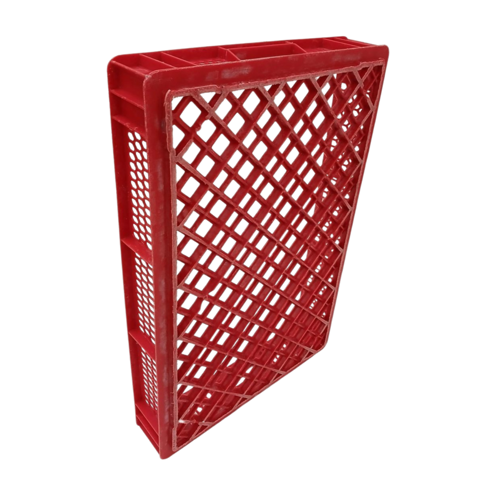 Emtrade Stapelkrat, 595x395x70 mm, euronorm, levensmiddelgeschikt, rood hdpe, gebruikt