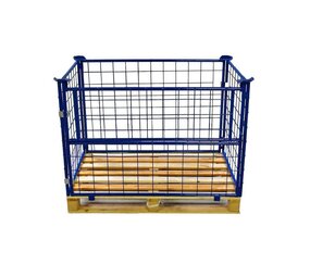 Emtrade Opzetrand staal voor Euro pallet, klapraam, gaascontainer, 1200x800x800 mm, nieuw