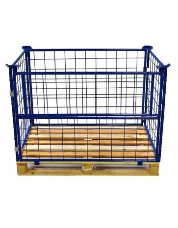 Emtrade Opzetrand staal voor Euro pallet, klapraam, gaascontainer, 1200x800x800 mm, nieuw