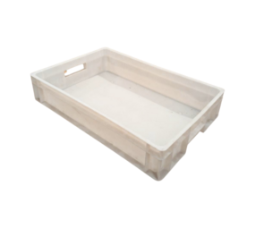 Emtrade Stapelbak 600x400x120mm, wit, gebruikt – kunststof, stapelbaar, opslag