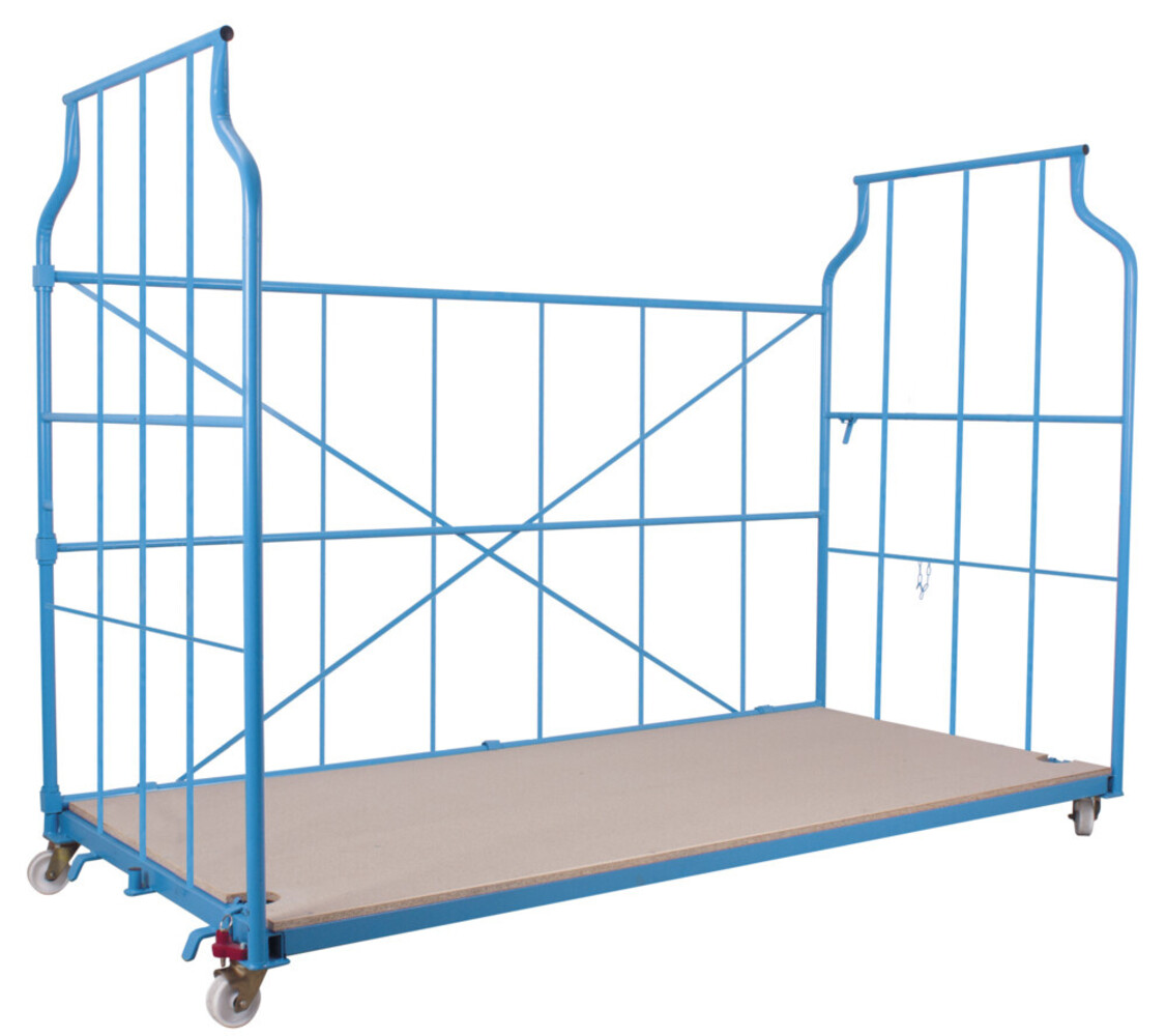 Cordes Meubeltransportwagen 2500x1150x1800mm Corletten L-frame nestbaar en stapelbaar, met rem, blauw, gebruikt Cordes Meubeltransportwagen 2500x1150x1800mm Corletten L-frame nestbaar en stapelbaar, met rem, blauw, gebruikt