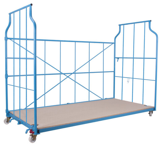 Cordes Meubeltransportwagen 2500x1150x1800mm Corletten L-frame nestbaar en stapelbaar, met rem, blauw, gebruikt Cordes Meubeltransportwagen 2500x1150x1800mm Corletten L-frame nestbaar en stapelbaar, met rem, blauw, gebruikt