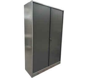 Ahrend Ahrend Roldeurkast 120x45x193 cm, 4 legborden, Zwart/Grijs, Gebruikt