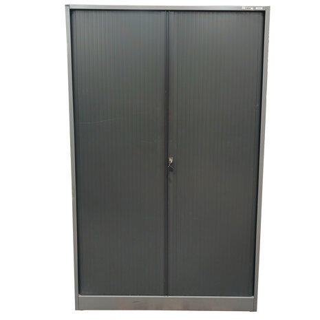 Ahrend Ahrend Roldeurkast 120x45x193 cm, 4 legborden, Zwart/Grijs, Gebruikt